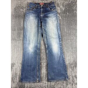 VTG Levis Jeans Womens 16 Dark Blue Denim 517 Low Rise Boot Western Y2K